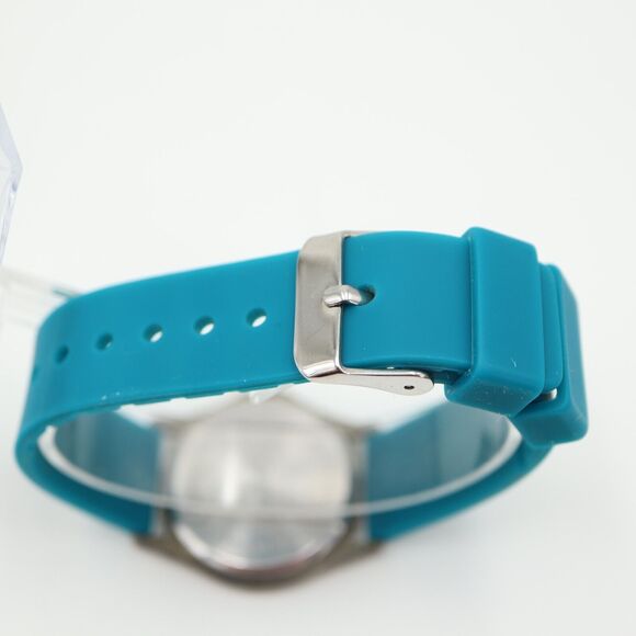 Vintage Tozai Unisex Watch 33mm Round Dial Blue Silicone Strap with New Battery - Picture 13 of 16